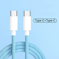 Câble tissé PD 20W pour iPhone 11 12 13 14 Nylon Tressé 60W Type-C à Type-C pour iPhone 15 16