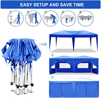 [Stok AS] Gratis Ongkir Kanopi Lipat Baja EZ 10'x20' Portabel untuk Luar Ruangan dengan 6 Dinding Samping yang Dapat Dilepas Pengiriman Cepat MOQ 1 Unit