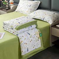 Grosir Set seprai katun dan Linen ukuran King Duvet, Set selimut 3D lapisan ganda mewah, seprai untuk murid perempuan
