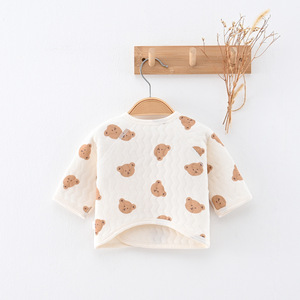 Body de Bebé de Doble Capa con Protección Abdominal, Otoño/Invierno, Recién Nacido, Algodón, Estampado Animal, Térmico, con Cierre de Velcro en la Espalda - Product Image 2