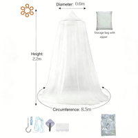 Moustiquaire suspendue pliable portable en polyester pour lit double, berceau de bébé, canapé, fixation au plafond à un point, pour la maison, été, blanc