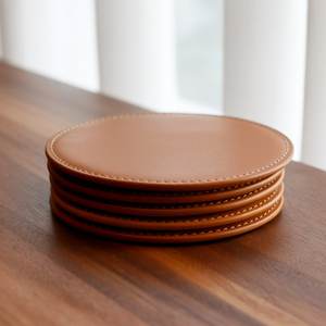 Круглые кожаные подставки с принтом в британском стиле - Product Image 6