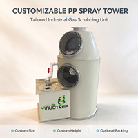 Tour de pulvérisation PP efficace pour la décontamination, épurateur humide pour le nettoyage des gaz d'échappement chimiques en usine