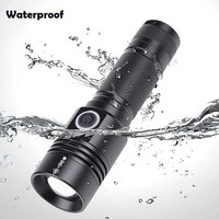 Lampe torche LED rechargeable puissante pour le camping en plein air, zoom magnétique, alliage d'aluminium, étanche IP65, lumière du jour 6000K, 50000 heures d'autonomie