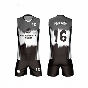 Diseño de Jersey de voleibol de tela transpirable 100% hecho a medida/uniformes sublimados de voleibol - Product Image 1