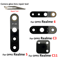 Lentille de caméra arrière en verre avec colle adhésive pour Oppo A1k A5S A8 A9 A12 A15 A16 A52 A53 A54 A74 A93 Realme 5 6 7 C3 C11 Z6