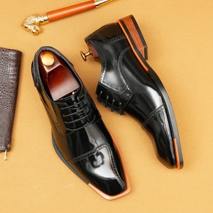 New Handmade Genuine Leather Lace-up Toe Oxford <b>Shoes</b> for Business Formal Wear Wedding Attire Formal Occasions-Men's <b>Height</b> - Product Image 3