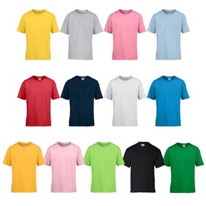 Camisetas Personalizables para Niños, Cuello Redondo, Manga Corta, Color Sólido, 100% Algodón, Tela Jersey Casual de 180 g/m² - Product Image 1