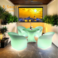 Table et chaises de bar illuminées et étanches pour soirées en plein air et supermarchés, ensembles de meubles pour la maison