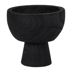 Ciotola decorativa in legno con piedistallo per decorazioni da tavolino, ciotola scultorea da cucina per chiavi o caramelle, elemento decorativo. - Product Image 2