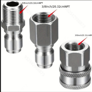 Sulai <b>Machinery</b> Stainless Steel NPT3/8 Quick Connect Adapter For High Pressure Cleaner <b>Car</b> Wash Water Gun Accessory - Product Image 4