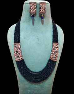 Fabricant indien 6 couches femmes plaqué or Bollywood Kundan Style ethnique mariage fiançailles perle Mala collier ensembles - Product Image 2