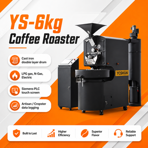 1-6kg/Batch Stainless Steel Electric Gas Hot Air Heating Cococa Coffee Beans Grain Seeds Nut Roasting Machine Peanut Roaster - Product Image 1