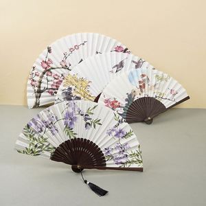 Abanicos de Mano de Bambú con Borlas y Flores Pintadas, Estilo Vintage 2026, Ecológicos, Regalo Empresarial, Souvenir Promocional Likewinner - Product Image 1
