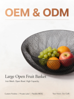 Corbeille à fruits large en gros, plateau à fruits en fil métallique antidérapant polyvalent pour la maison, commande en gros, service OEM ODM