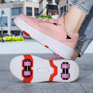 Skateboarding <b>Shoes</b> Round Toe Rubber Outsole Anti-Slippery Sporty Style Double <b>Row</b> Wheel Helios 338 - Product Image 2