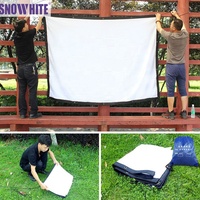Écran de projection mural pliable de 100 pouces, tissu blanc mat HD, utilisation en extérieur pour le camping, pour projecteur LCD DLP