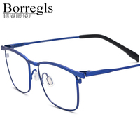 Gafas Borregls de Titanio para Hombre, Nueva Marca de Diseñador, Ligeras, de Alta Calidad, Montura Cuadrada, Gafas Ópticas para Mujer 185741