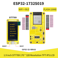 ESP32-S3 Layar Pintar 1.9 Inci 65K Warna RGB LCD TFT Modul HMI 8M PSRAM 16M Flash LVGL WIFI BT 170*320 Layar Sentuh Tipe-C