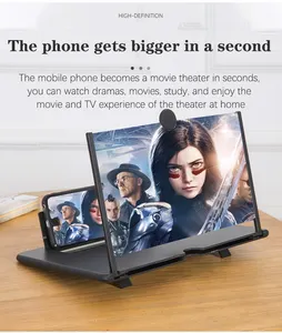 10 Inch 3d Mobiele Telefoon Scherm Vergrootglas Hd Video Versterker Stand Beugel Met Film Game Vergrotende Opvouwbare Telefoon Bureauhouder