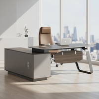 Bureau moderne en forme de L, table d'ordinateur de luxe, bureau de direction en bois, ensemble de bureaux de direction avec tiroirs, personnalisation de meubles