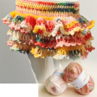 2026 New Air Spun Yarn 53%Acrylic 33%Nylon 14%Wool High Quality Wholesale Fancy Yarn Mult-color 50g balls