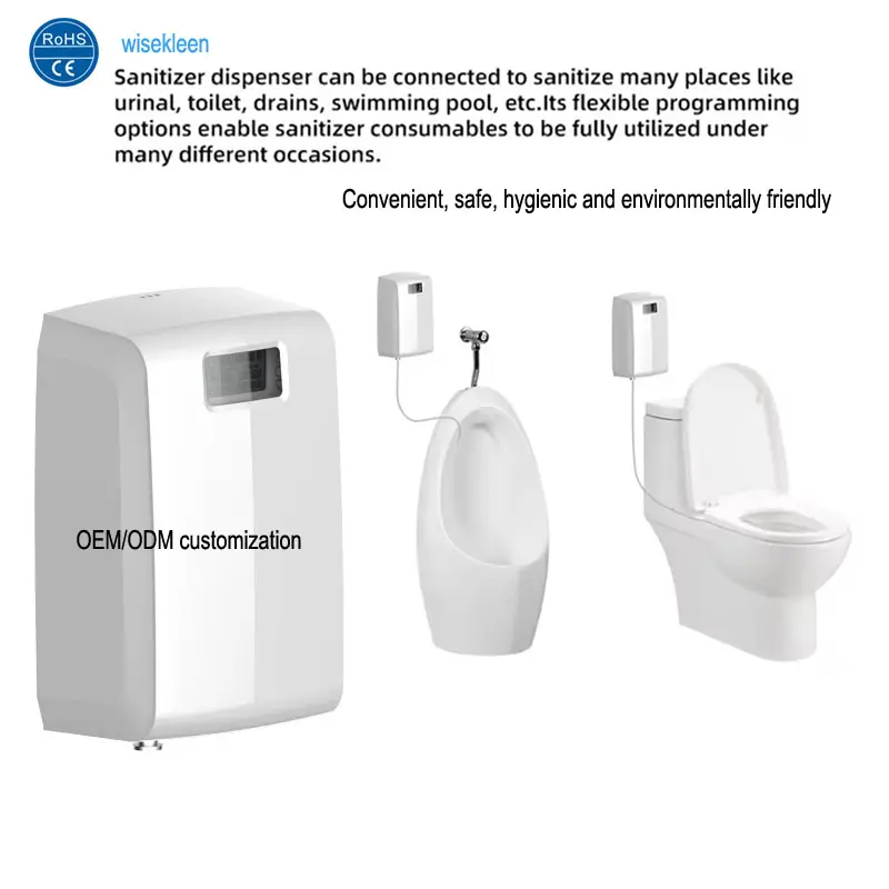 Factory OEM Wholesale Commercial programmable Urinal Sanitizer dispenser LCD Janitor drip dispenser for bathroom