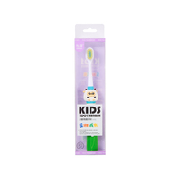 Brosse à dents à poils souples avec poignée en caoutchouc anti-dérapant pour enfants