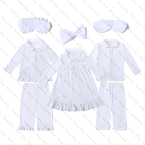 Ensemble de pyjamas pour enfants RTS blanc <span class=keywords><strong>velours</strong></span> dentelle pyjamas pour bébés filles pyjamas d'hiver pour enfants ensembles de pyjamas de luxe pour enfants - Product Image 1