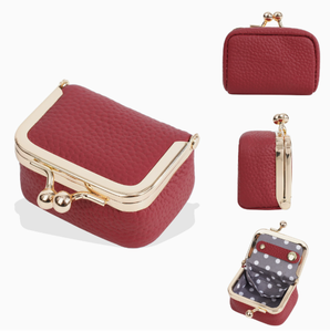 Custom Logo Genuine Leather Elegant <b>Ring</b> Jewelry Box Kiss Lock Mini Coin Purse Portable Travel <b>Storage</b> Bag Fabric - Product Image 6