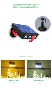 Lámpara de pared solar <span class=keywords><strong>para</strong></span> exteriores <span class=keywords><strong>para</strong></span> jardín, terraza, garaje, luz cálida/blanca con inducción de cuerpo humano, IP65, 4 LED, luz de pared solar - Product Image 2