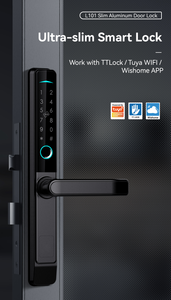 Tuya Thông Minh Kỹ thuật số Keyless nhập hệ thống khóa vân tay <span class=keywords><strong>b</strong></span>ị hỏng cầu nhôm khóa cho nhà khách sạn cho Brass Gỗ mật khẩu mã - Product Image 2