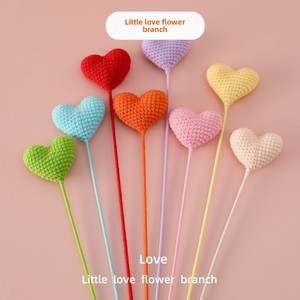 Four Seasons Handmade Crochet Yarn Heart Single Finished Birthday Gift for Girlfriend Mixed <b>Bouquet</b> Making - Product Image 5