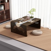 Table à thé pliante en bambou pour salon, table basse simple pour fenêtre en baie, mini table/bureau pour chambre à coucher ou bureau