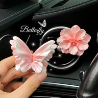 En gros, Désodorisant de voiture rechargeable de luxe, Ornement en pierre papillon en plâtre, Clip de fixation pour grille d'aération, pour sortie d'air conditionné parfumée