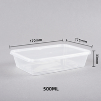 Boîte à Bento à déjeuner transparente écologique, micro-ondes, rectangle à emporter, contenants alimentaires jetables