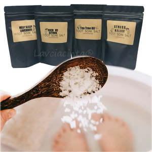 Sels de Bain de <span class=keywords><strong>Pieds</strong></span> en Sachet à l'Huile Essentielle de Lavande, Eucalyptus et Menthe Poivrée avec Cristaux de <span class=keywords><strong>Sel</strong></span> d'<span class=keywords><strong>Epsom</strong></span> <span class=keywords><strong>pour</strong></span> Traitement Exfoliant des <span class=keywords><strong>Pieds</strong></span> en Spa - Product Image 4