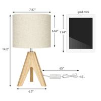 Usine offre spéciale trépied en bois massif lampe de table ampoules LED E26/E27 prise lampe de table hôtel éclairages décoratifs lampe pour enfants