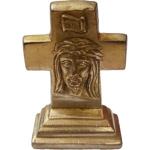 Small Brass Statue of Jesus Christ on Cross for <b>Car</b> Dashboard <b>Table</b> or Shop Counter Christmas Religious <b>Car</b> Gifts - Product Image 2
