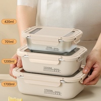 Récipient de nourriture scellé en acier inoxydable avec multi-tailles grand récipient de boîte à lunch Bento en métal pour adultes enfants pour l'école à la maison