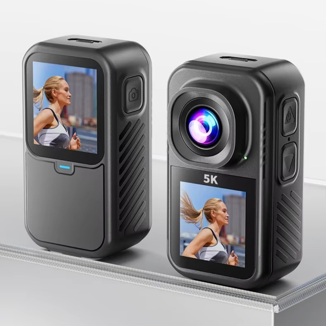 Pocket HD Handheld Dual Screen 1.3" MicroSD Camera 5K Ultra Clear 130 Wide Angle Waterproof 30m Anti-Shake Action Sports