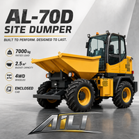 Mini-dumper hydraulique 4x4, capacité de charge de 7 tonnes, dumper de chantier, quatre roues motrices, camion à benne basculante