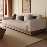 Ensemble de canapés en bois massif de style nordique moderne pour salon, ensemble de canapés de détente rembourrés, ensemble de canapés en tissu de luxe, ensemble de meubles