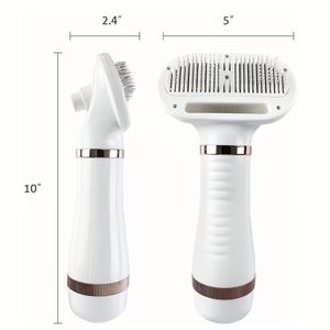 Sèche-cheveux pour animaux de compagnie, brosse de toilettage 2 en 1, peigne en acier inoxydable ABS, alimenté par batterie, pour chat et chien - Product Image 6