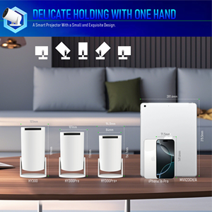 Proyector HY300Pro+ de 720P, Precio de Fábrica, el Más Nuevo, 170 Ansi Lúmenes, 4K, Android 14, 1+8GB, Control Remoto IR, Proyector Inteligente de Tiro Corto - Product Image 6