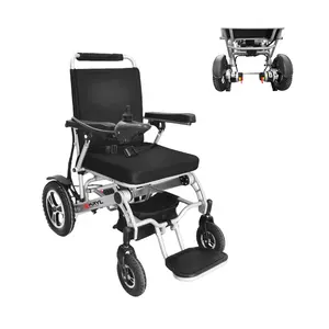 Elifecenter kursi roda elektrik dapat dilipat, kursi roda elektrik dua 250W Motor kuat dengan saklar Override Manual untuk dewasa dan lansia