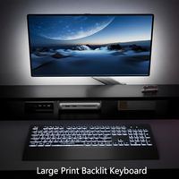Clavier rétroéclairé filaire USB OEM ODM à grandes touches pour seniors et malvoyants, lettres 4 fois plus grandes à contraste élevé, rétroéclairage LED blanc