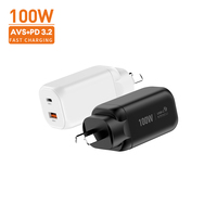 Cargador de Escritorio Vina de 100W con Carga Rápida GaN, USB-C, USB-A, Enchufe Plegable para EE. UU., AVS PD 3.2, Certificado ROHS/FCC para EE. UU., Compatible con Samsung y iPhone