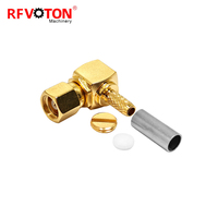 Connecteur coaxial RF coudé droit SMC femelle à sertir pour câbles RG174, RG179, RG316, RG188, adaptateur coaxial K-1.5