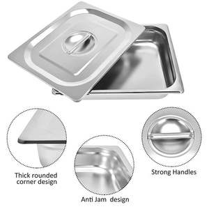 Contenedor de Alimentos GN de Acero Inoxidable 201/304 para Restaurante, Hotel, Cocina, Color Plateado, Varios Tamaños, Marca <span class=keywords><strong>RRR</strong></span> - Product Image 4